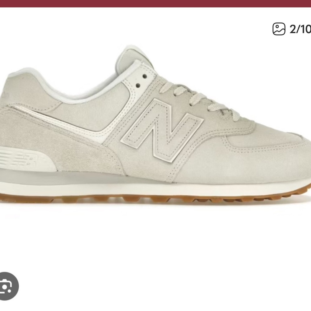 New Balance 574 Men's Sneakers in White and Tan